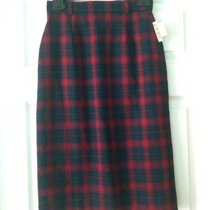 NWT JH Collectibles vintage womens plaid 100% wool skirt size 4